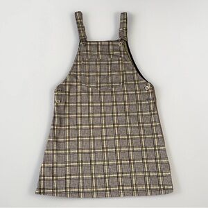 H&M Yellow and Black Checkered jumper Dress y2k style